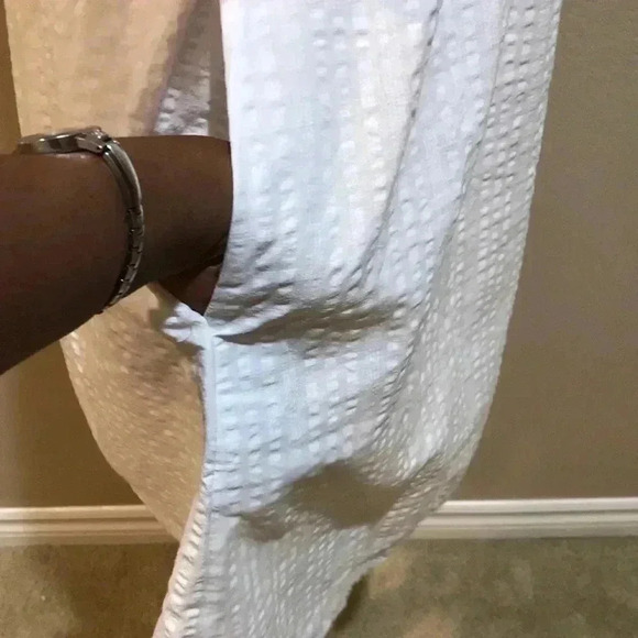 NWT Old Navy Puff Sleeves Seersucker White Mini Dress with Lining-Size M - Picture 9 of 15